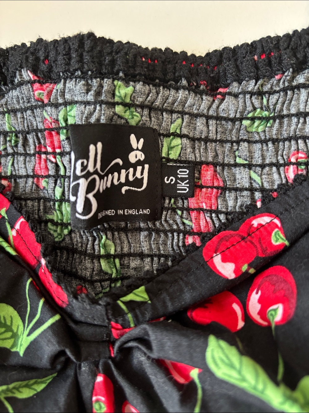 Hell Bunny Black Cherry Print Square-Neck Tank - Picture 2 of 3